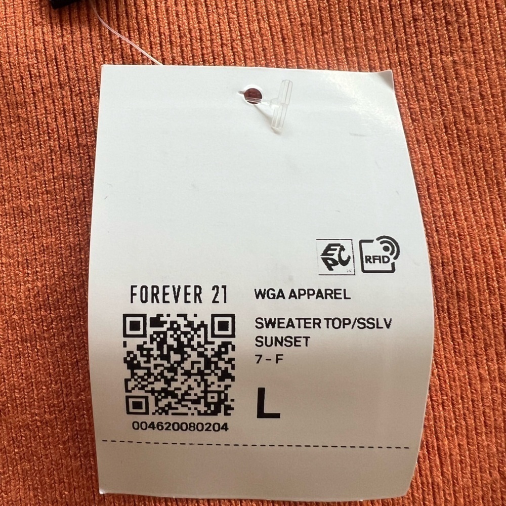 Forever 21 orange crop top new short sleeve large - Picture 6 of 8